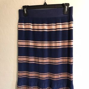 Blue and rose gold skirt